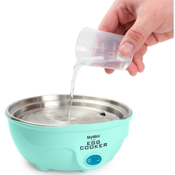 Nostalgia My-mini 7 Egg Cooker One Touch Cooking Poacher Scrambler Recipes Teal - Picture 6 of 6